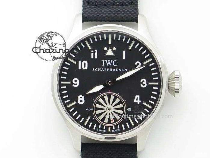 MIROTIME 1225 Pilot Chrono SS IW387809 ZF 1:1 Best Edition Silver Dial Blue Numbers On Blue Leather Strap A Lightweight 7263